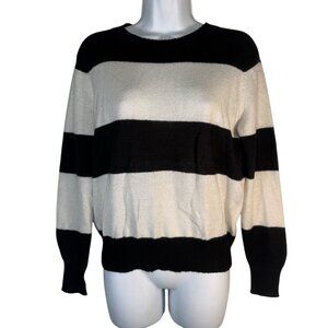 Treasure Bond Black & White Wide Stripe Sweater Lightweight Knit Goth Punk Emo S